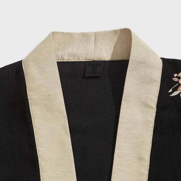 Casual Men's Crane Print Shirt & Set - Picture 5 of 6